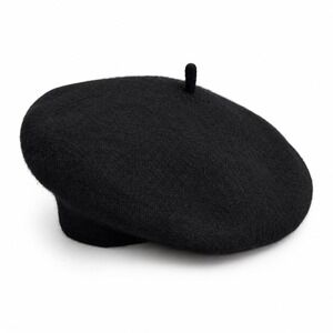 JHATS Black 100% Wool French Beret One Size Classic Parisian Winter Hat